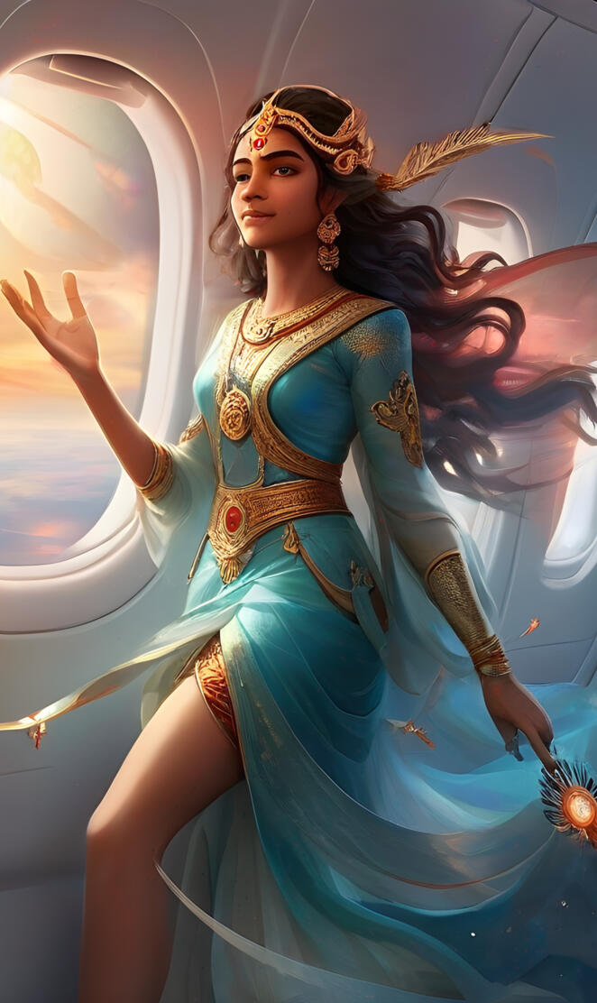 airplane visit in side on devi