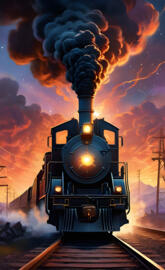 a train with smoke coming out of it