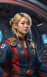 Lieutenant in deployment mission aboard her space destroyer
