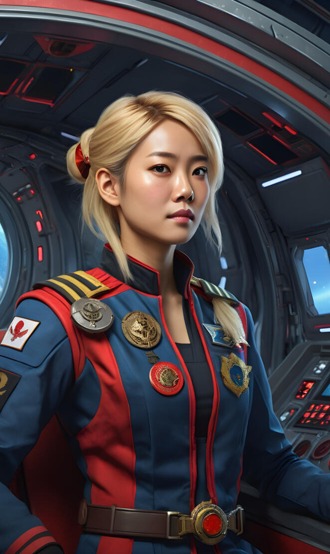 Lieutenant in deployment mission aboard her space destroyer
