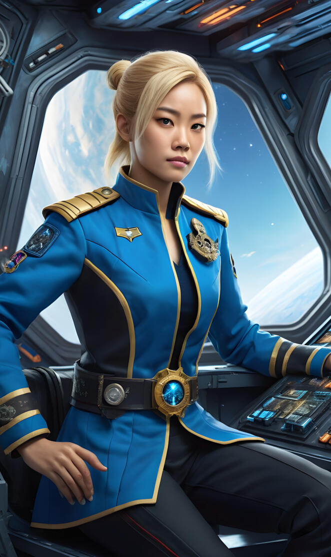 Commander in chief of the Stellar Confederation aboard her ship