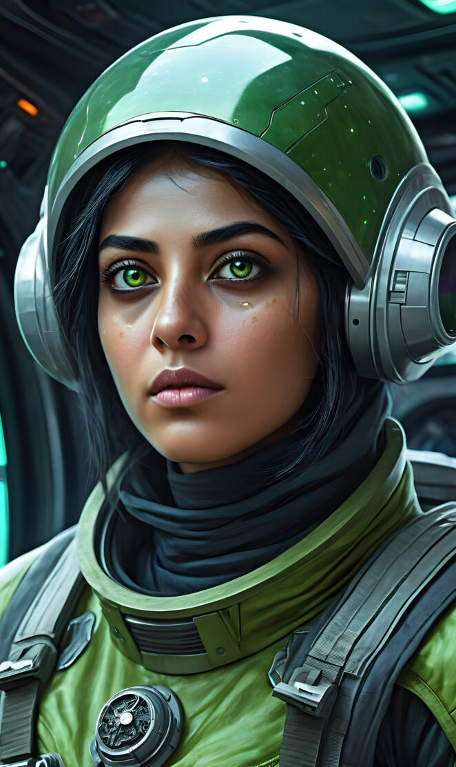 space soldier on deployment aboard spaceship