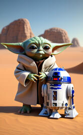 a toy figurine of a green alien with a computer