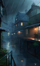 a canal between buildings