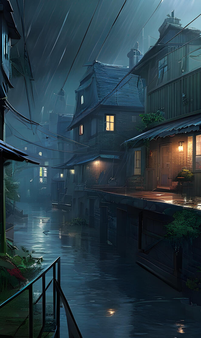 a canal between buildings