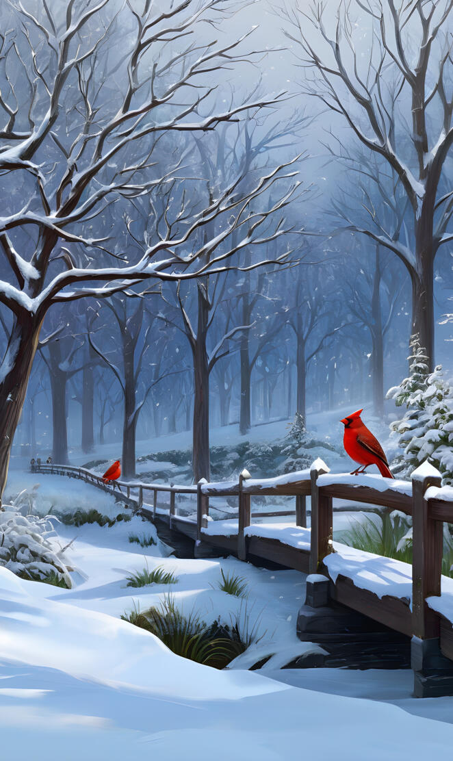 Cardinals in Winter