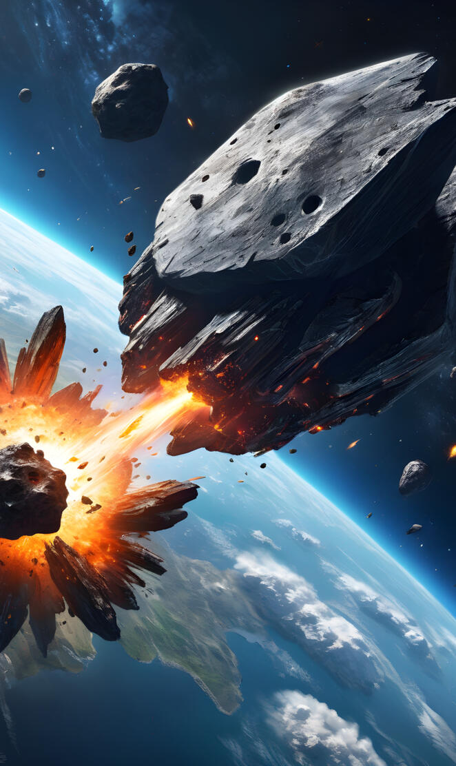 Destroying 2 asteroids with one...Awesome.