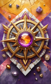 crystal sun with colorful background