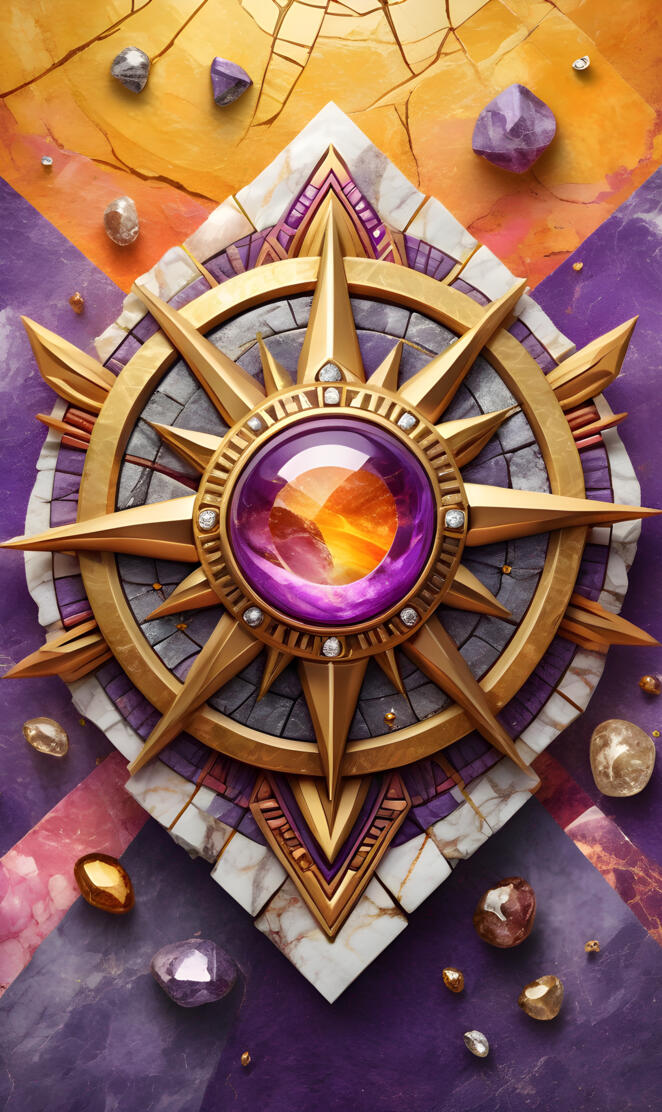 crystal sun with colorful background