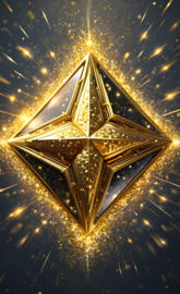 shiny and glittery goldenv star