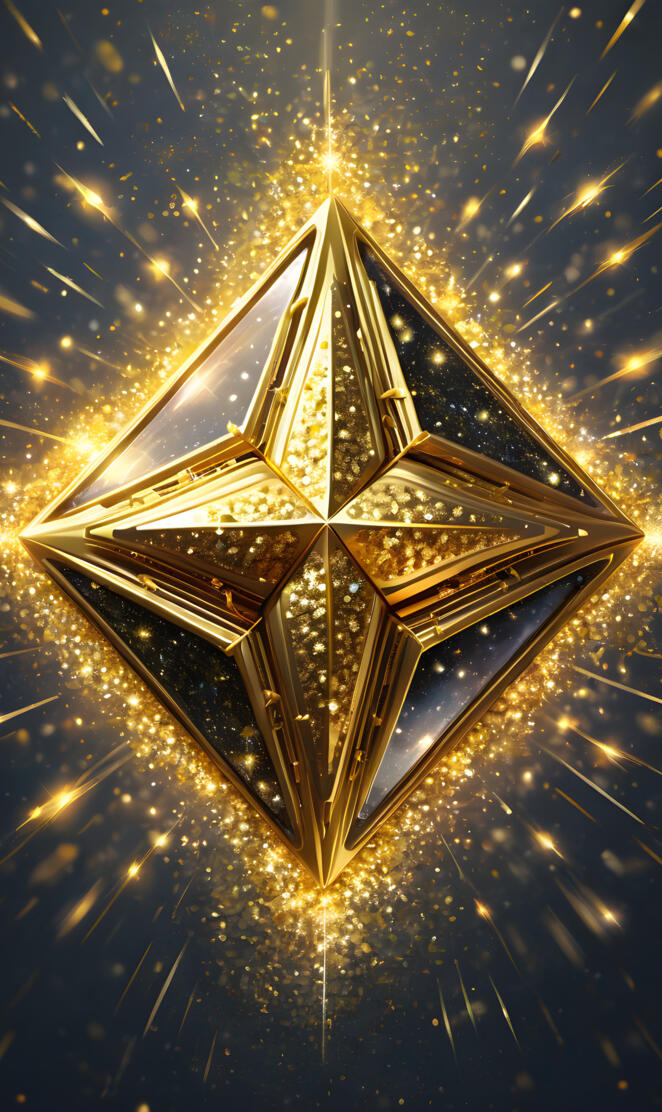 shiny and glittery goldenv star