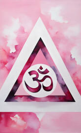 pink watercolor aum design