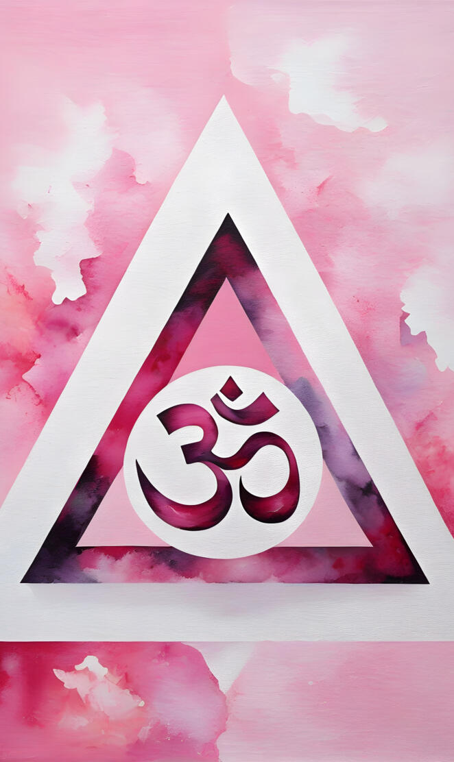pink watercolor aum design