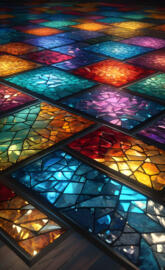 Stained glass floor