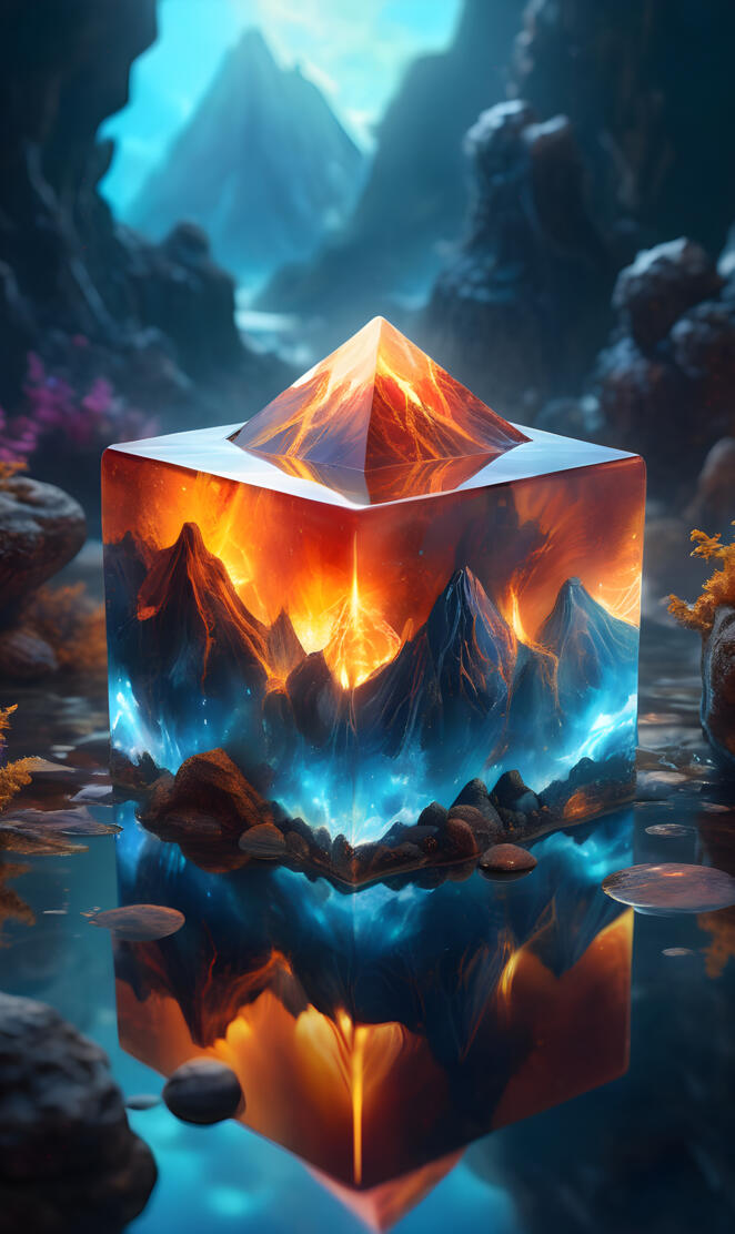 volcano agate cube