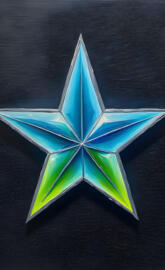 Blue abd green glass star