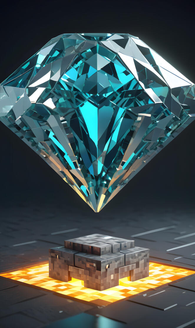3D Realistic Minecraft Diamond