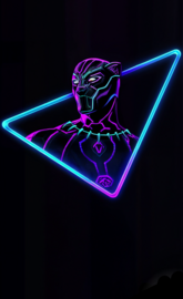Black panther neon portrait