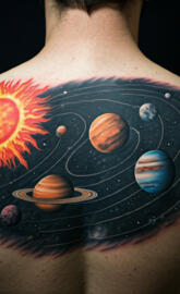 Solar system tattoo