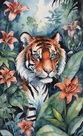 Tiger and Tiger Lilies