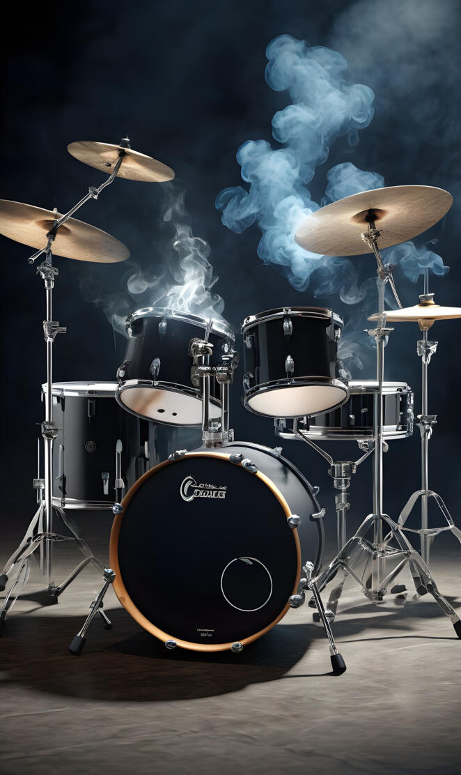 B toadass drum set smoking from just being played