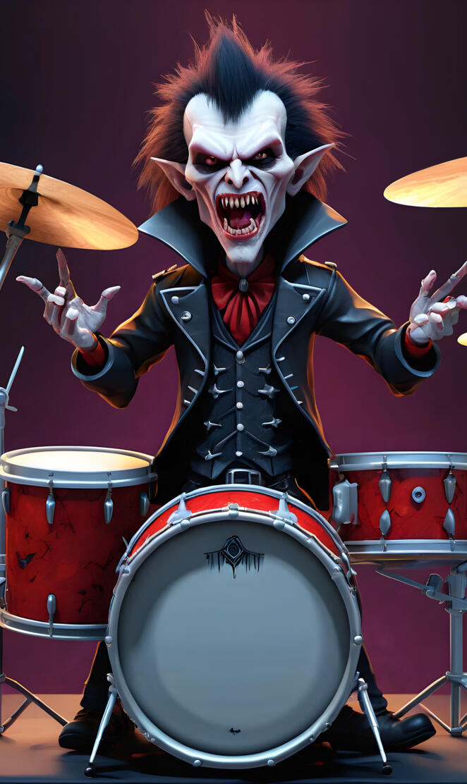 goofy vampire drummer