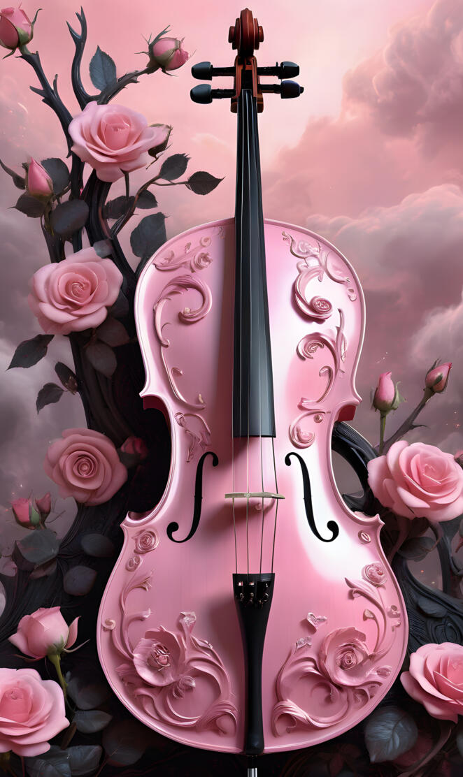 pink roses cello