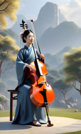 a person playing a cello