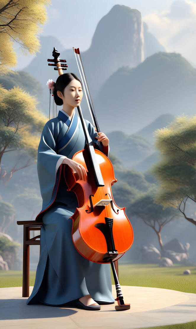 a person playing a cello