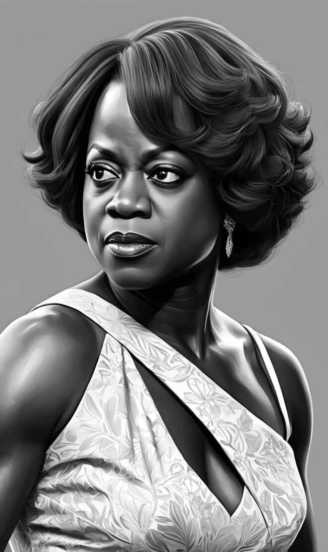 Pencil drawing of Viola Davis