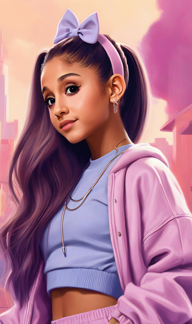 Ariana with headphones