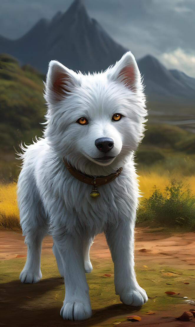 Perrita grande blanca kiara