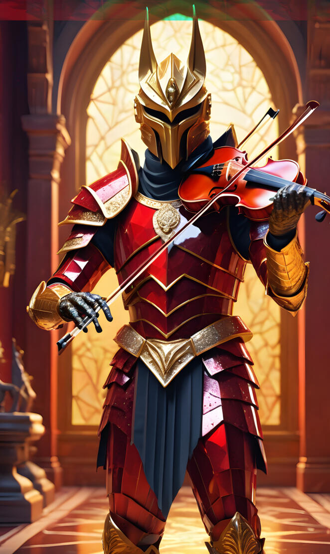 Anubis playing the violin