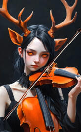 a woman playing a violin