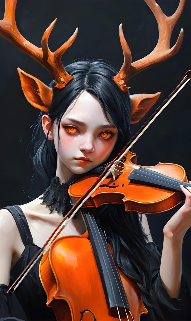 a woman playing a violin
