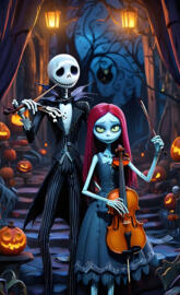 Jack and Sally playing the violin 🎻