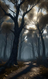 lost in the woods, a path through a forest