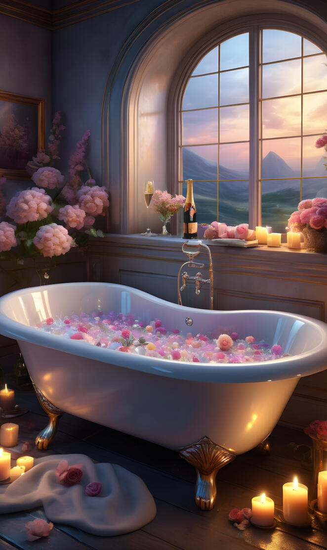 winding down with a bubble bath