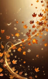 Leaves blowing in the autumn wind