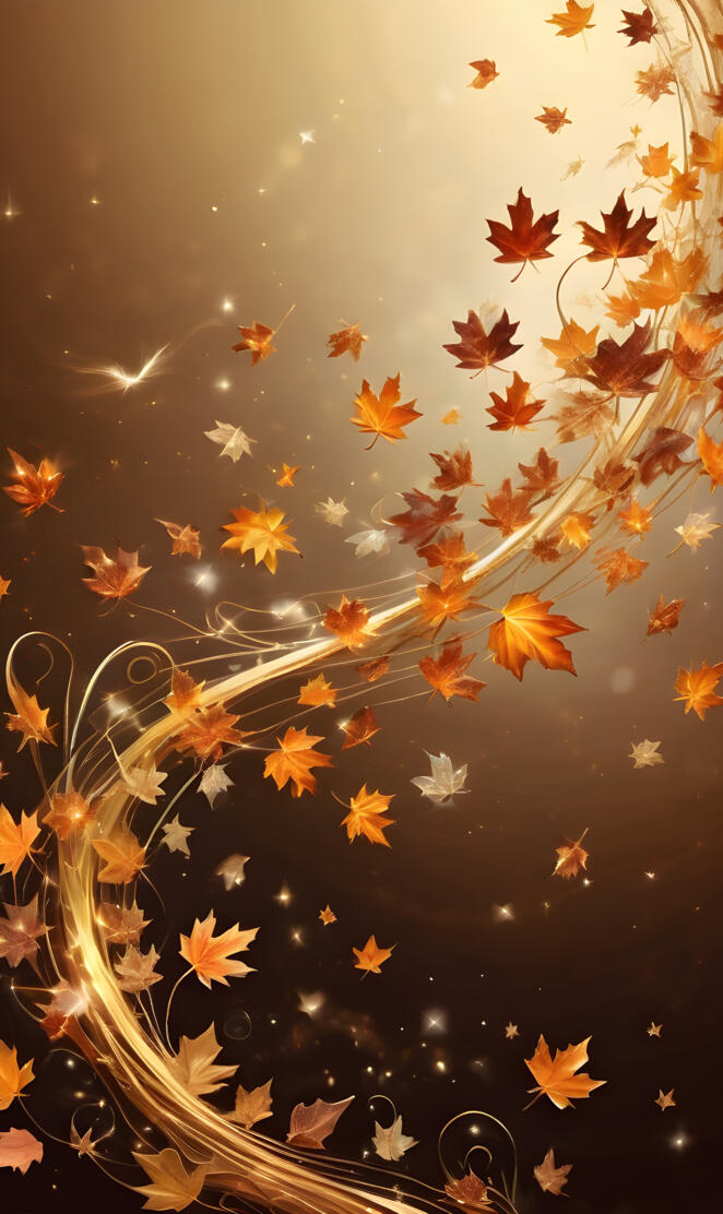 Leaves blowing in the autumn wind