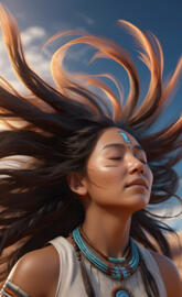 Native American in deep peace