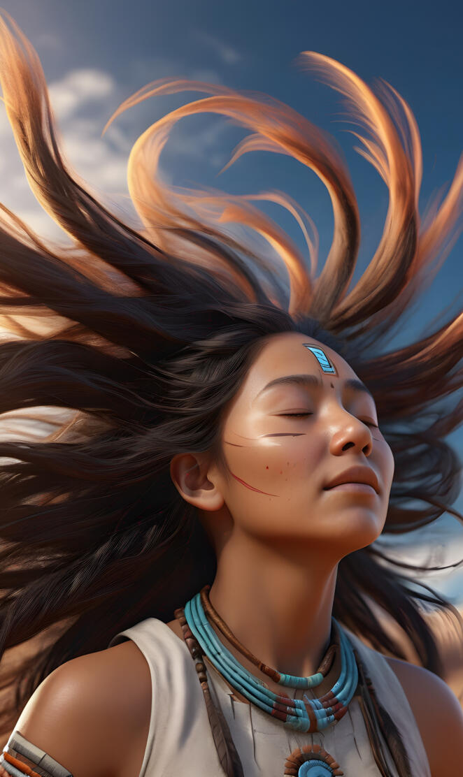 Native American in deep peace