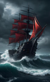 a large ship in the ocean