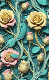 pale opaque roses n vines collection v12