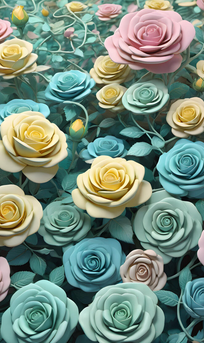 pale opaque roses n vines collection v10