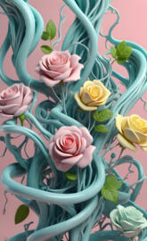 pale opaque roses n vines collection v13