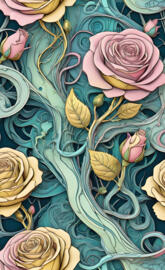 pale opaque roses n vines collection v8