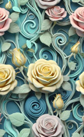pale opaque roses n vines collection v11
