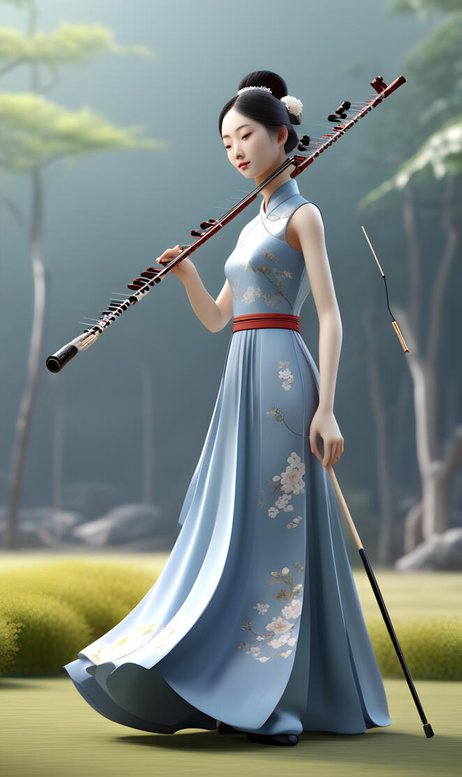 a person in a dress holding