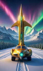 a car with a bright light in the background